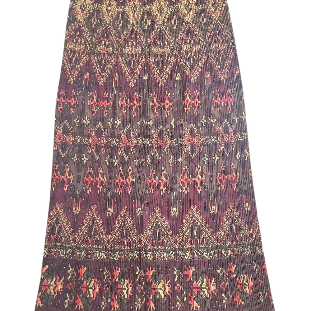 Norton McNaughton Vintage Accordion Ikat Style Pencil Midi Skirt Free Size - Picture 3 of 10
